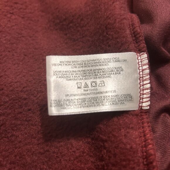 Eddie Bauer Women's Medium Red Jacket Quilted Full-Zip Fleece - Picture 6 of 13